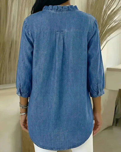 Bente | Bluse med flæser til kvinder